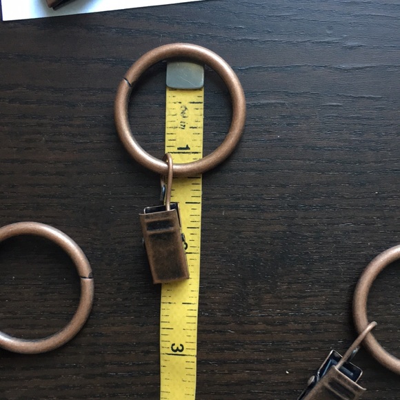 (12) set bronze browny metal matted 1” ring curtain rings with clips dra… - Picture 6 of 12